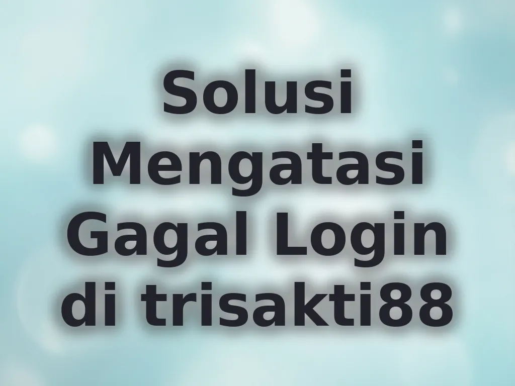 Solusi Mengatasi Gagal Login di trisakti88